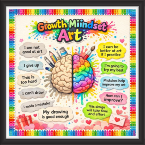 'Growth mindset art ' - Classroom Display Flex Board(4ft by 4ft)