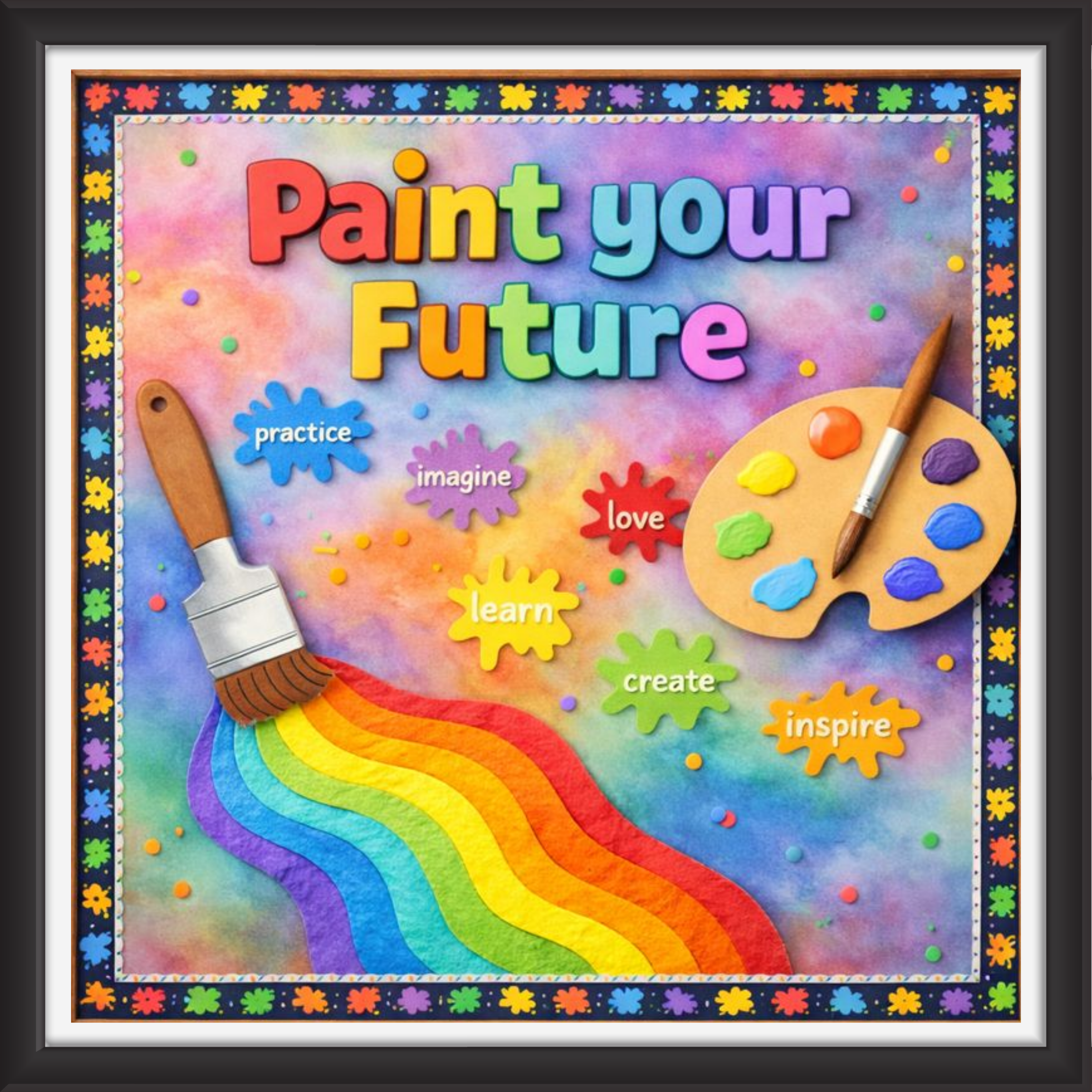 'Paint your future ' - Classroom Display Flex Board(4ft by 4ft)