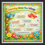 'Learning gives you wings' - Classroom Display Flex Board(4ft by 4ft)