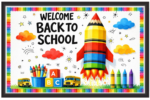 'Welcome back to school'- Classroom Display Flex Banner(6ft by 4ft)