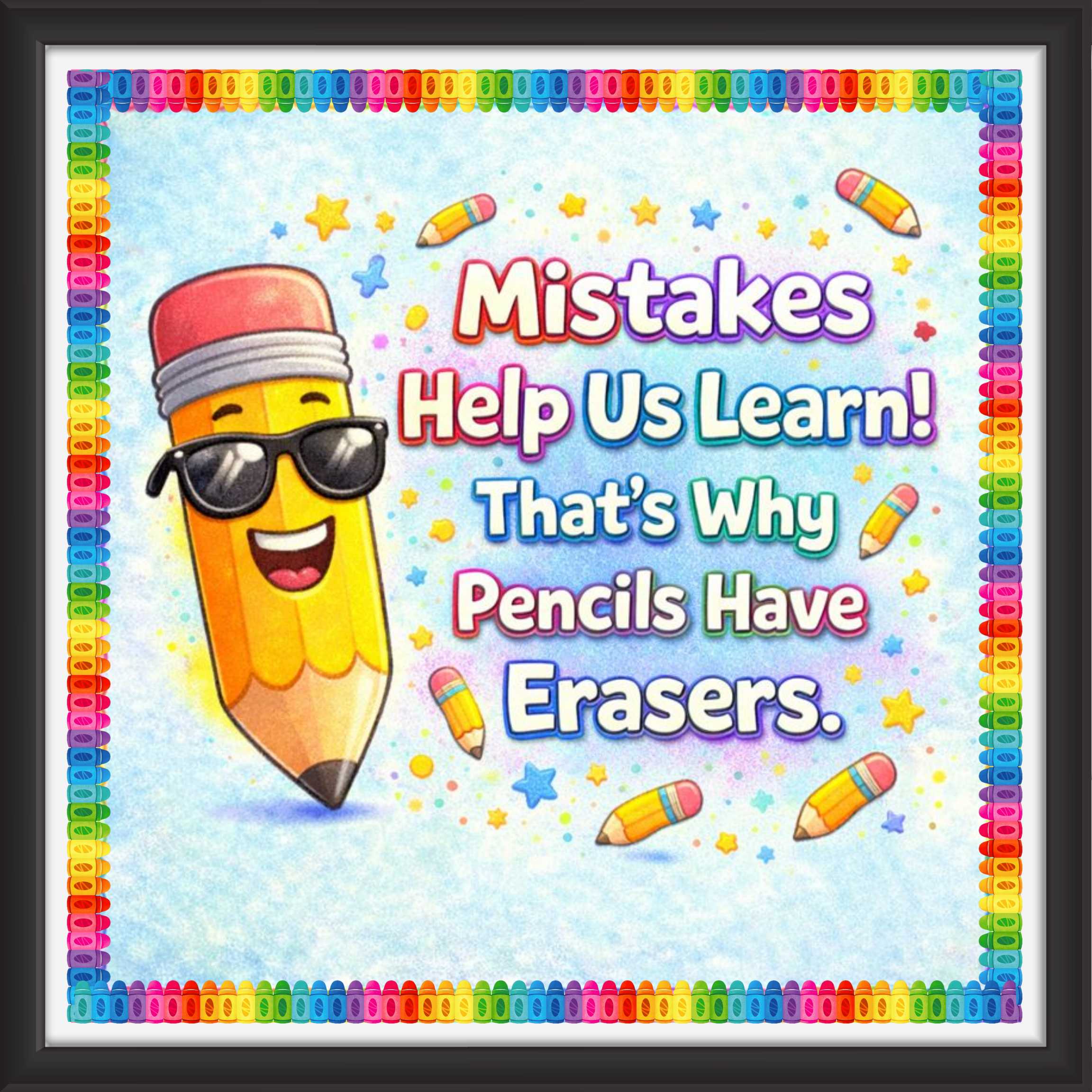 'Mistakes help us learn! ...... ' - Classroom Display Flex Board(4ft by 4ft)