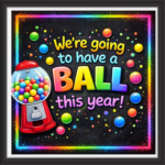 'We're going to have a ball this year ' - Classroom Display Flex Board(4ft by 4ft)