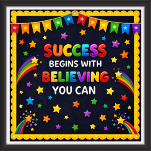 'Success begins with beliving you can  ' - Classroom Display Flex Board(4ft by 4ft)