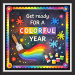 'Get ready for a colourful year   ' - Classroom Display Flex Board(4ft by 4ft)