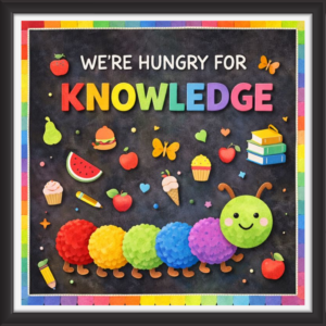 'We're hungry for knowledge' - Classroom Display Flex Board(4ft by 4ft)