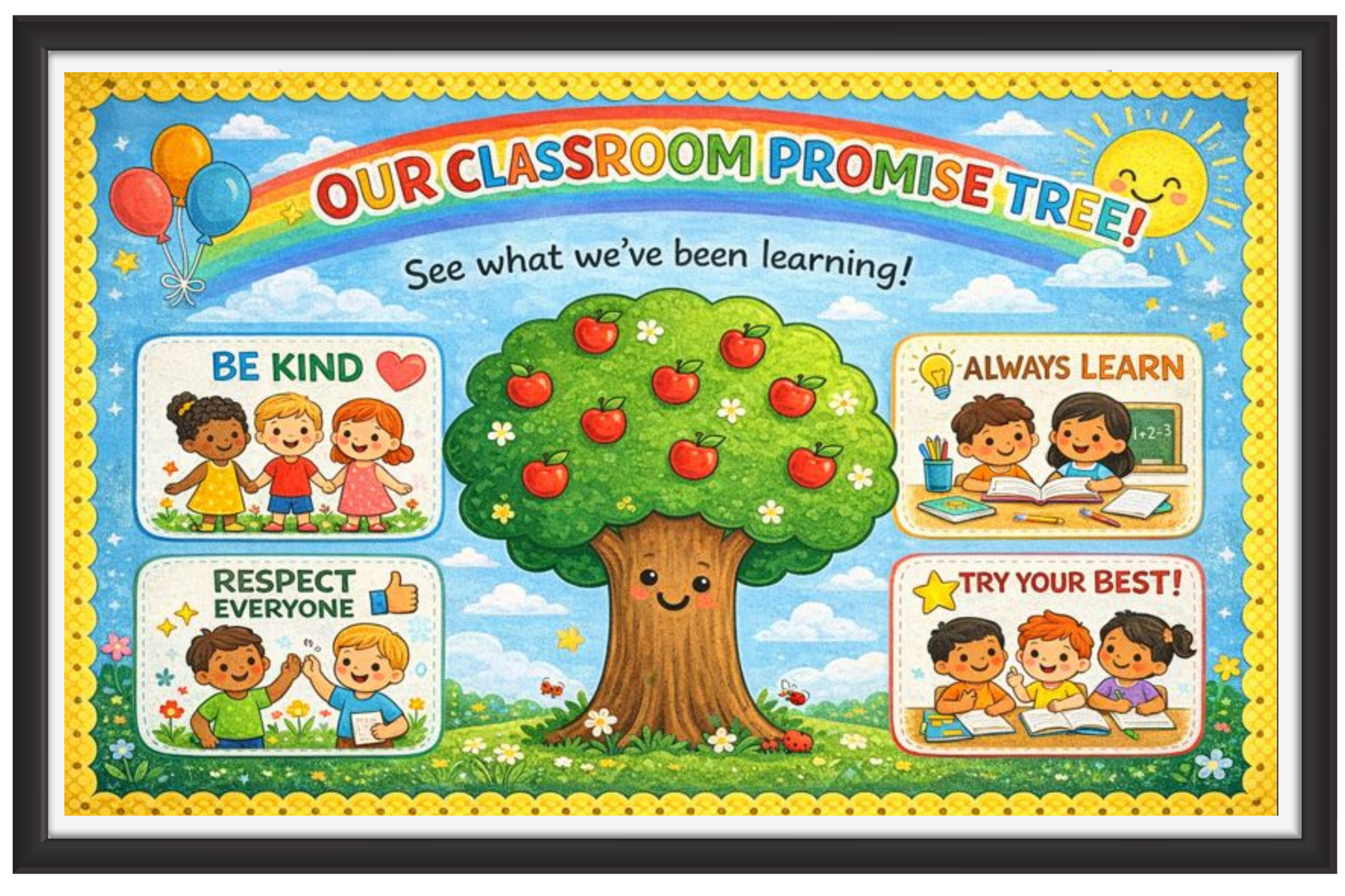 'How classroom promise tree!'-Classroom Display Flex Banner(6ft by 4ft)