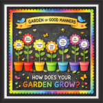 'Garden of good manners ' - Classroom Display Flex Board(4ft by 4ft)