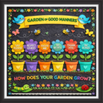 'Garden of good manners  ' - Classroom Display Flex Board(4ft by 4ft)