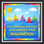 'Read a book and sail...  ' - Classroom Display Flex Board(4ft by 4ft)