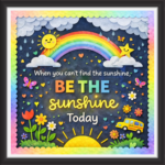 'When you can't find the sunshine be the sunshine today ' - Classroom Display Flex Board(4ft by 4ft)