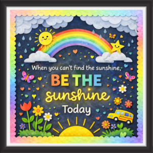 'When you can't find the sunshine be the sunshine today ' - Classroom Display Flex Board(4ft by 4ft)