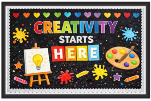 'Creativity starts here'-Classroom Display Flex Banner(6ft by 4ft)