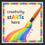 'Creativity starts here  ' - Classroom Display Flex Board(4ft by 4ft)