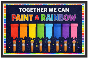 'Together we can paint a rainbow'-Classroom Display Flex Banner(6ft by 4ft)