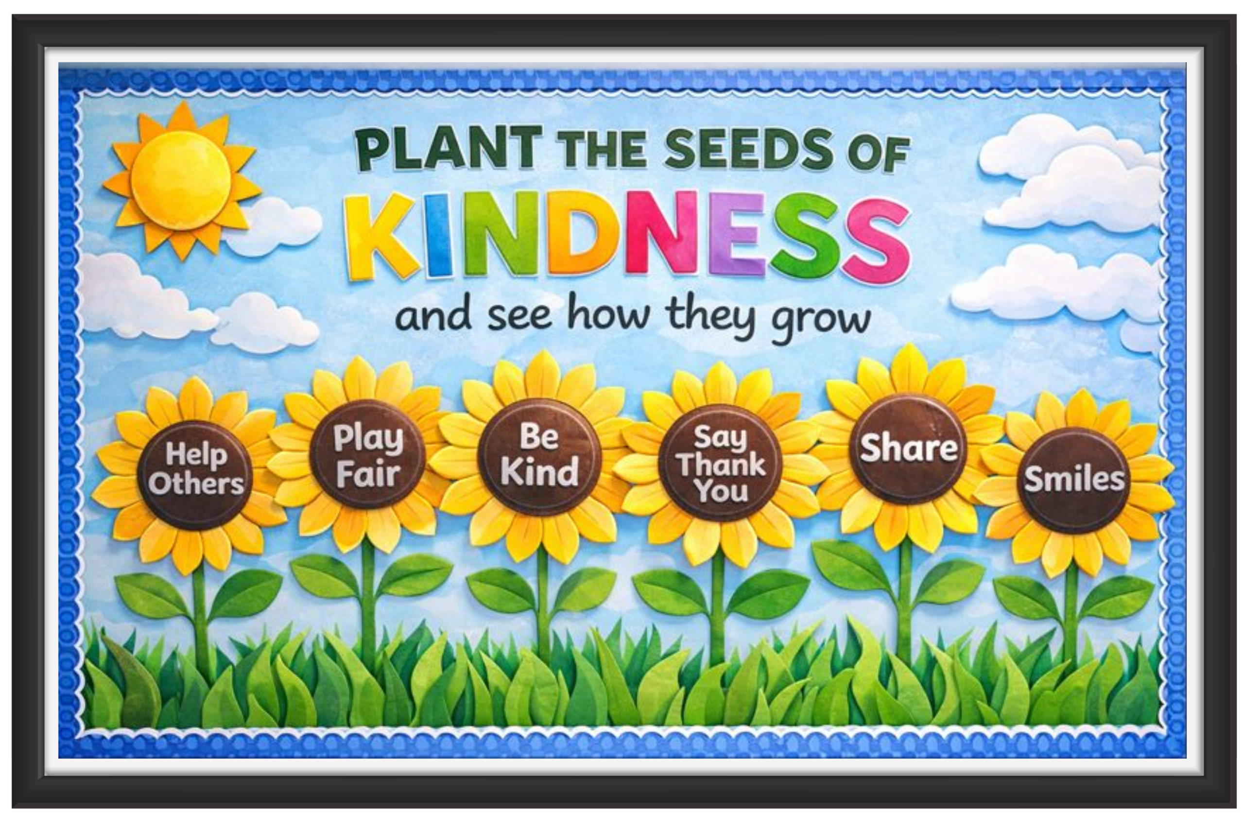 'Plant the seeds of kindness and see how they grow'-Classroom Display Flex Banner(6ft by 4ft)