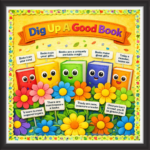 'Dig up a good book' - Classroom Display Flex Board(4ft by 4ft)