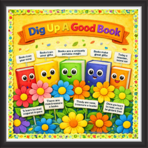 'Dig up a good book' - Classroom Display Flex Board(4ft by 4ft)