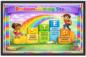 'Problem solving steps' -Classroom Display Flex Banner(6ft by 4ft)