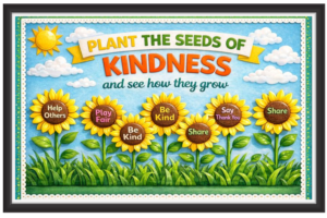 'Plant the seeds of kindness and see how they grow'-Classroom Display Flex Banner(6ft by 4ft)