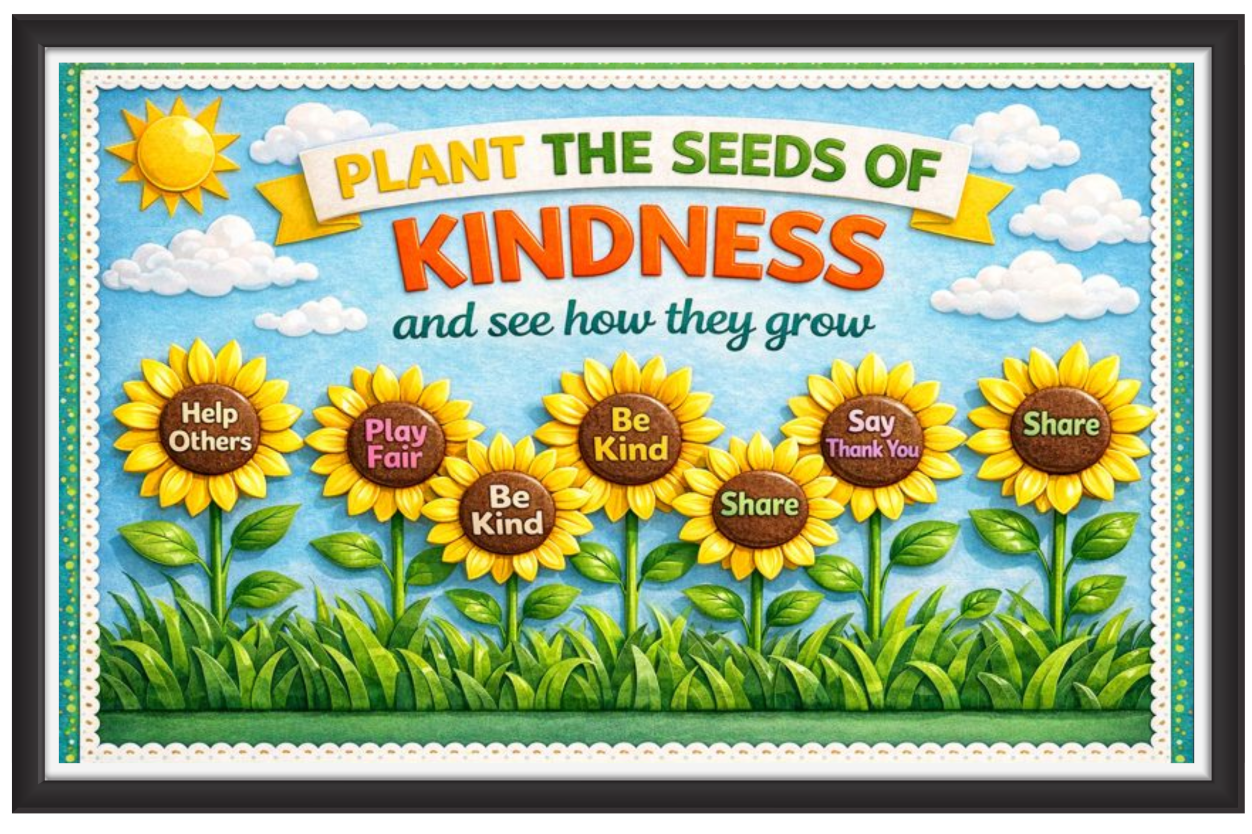 'Plant the seeds of kindness and see how they grow'-Classroom Display Flex Banner(6ft by 4ft)