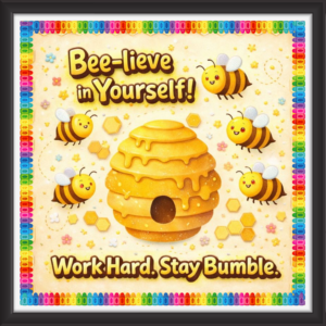 'Beelieve in yourself ' - Classroom Display Flex Board(4ft by 4ft)