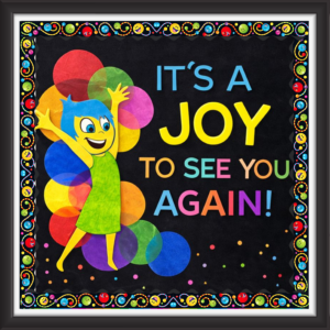'It's a joy to see you again   ' - Classroom Display Flex Board(4ft by 4ft)