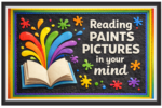 'Reading paints pictures in your mind'-Classroom Display Flex Banner(6ft by 4ft)