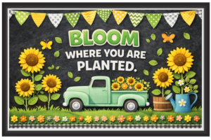 'Bloom where you are planted'- Classroom Display Flex Banner(6ft by 4ft)
