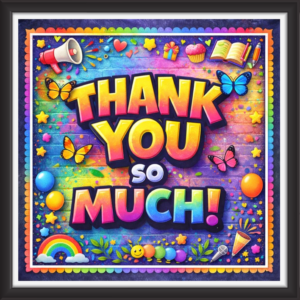 'Thank you so much   ' - Classroom Display Flex Board(4ft by 4ft)