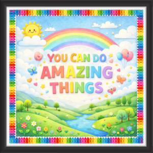 'You can do amazing things ' - Classroom Display Flex Board(4ft by 4ft)