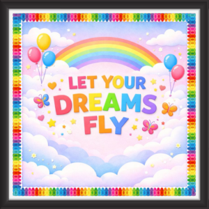 'Let your dreams fly  ' - Classroom Display Flex Board(4ft by 4ft)