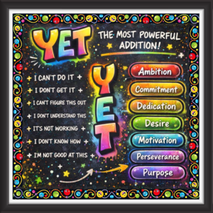 'Yet ' - Classroom Display Flex Board(4ft by 4ft)