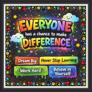 "Everyone has a chance to make a difference ' - Classroom Display Flex Board(4ft by 4ft)