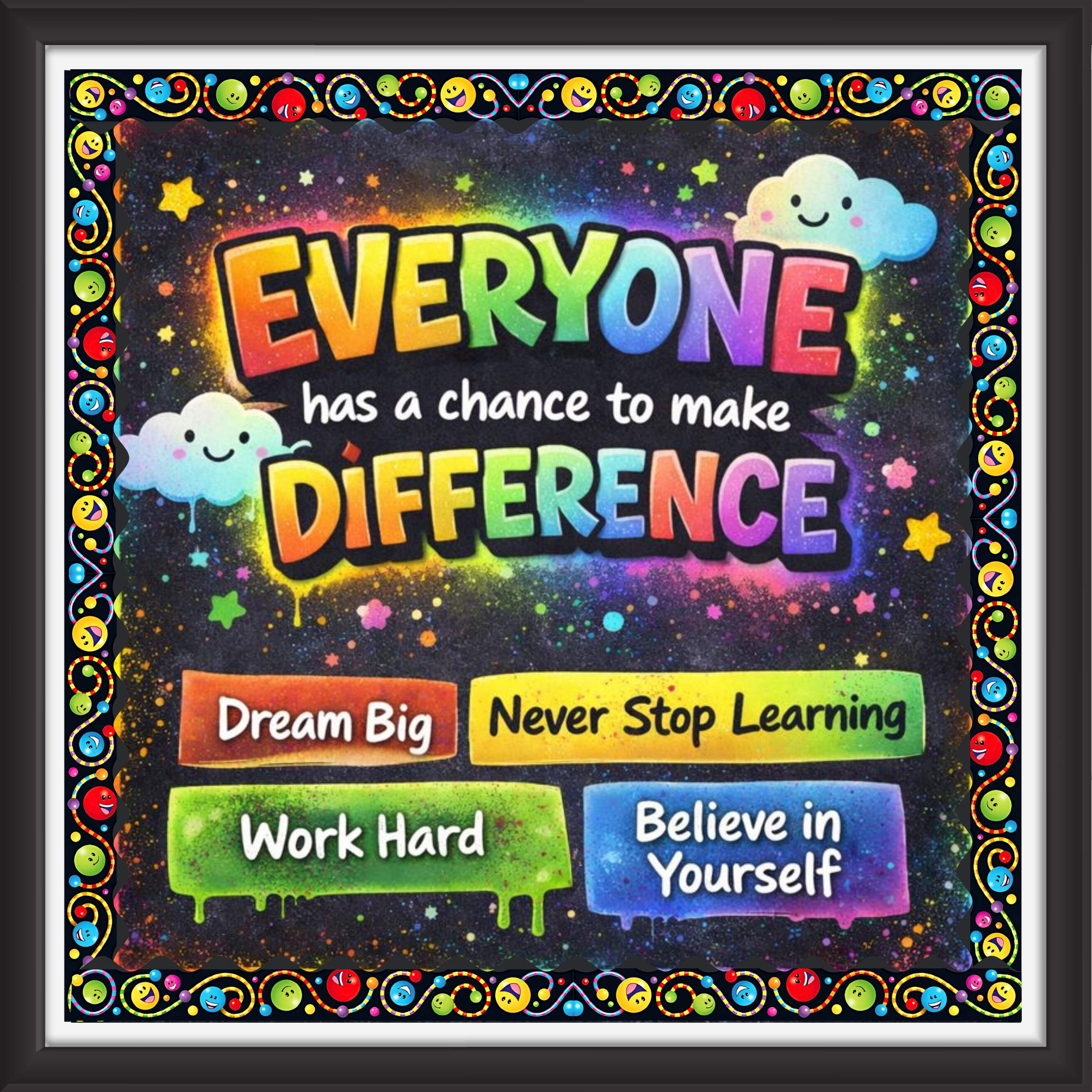 "Everyone has a chance to make a difference ' - Classroom Display Flex Board(4ft by 4ft)
