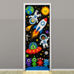 "Space theme" -Door sticker on paper