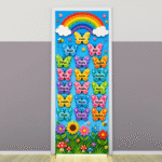 "Rainbow Butterfly theme" -Door sticker on paper