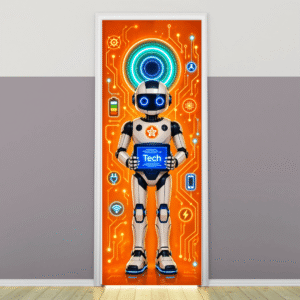 "Robot"  -Door sticker on paper
