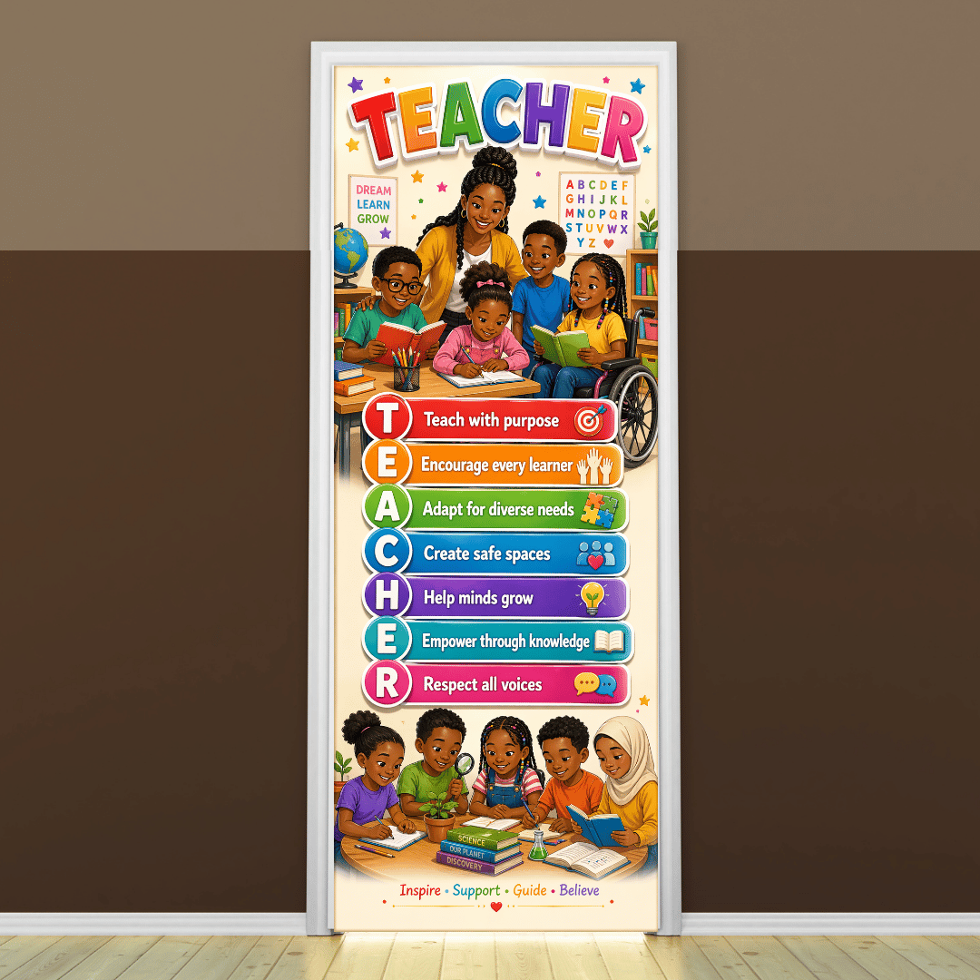 “Teacher” -Door sticker on paper