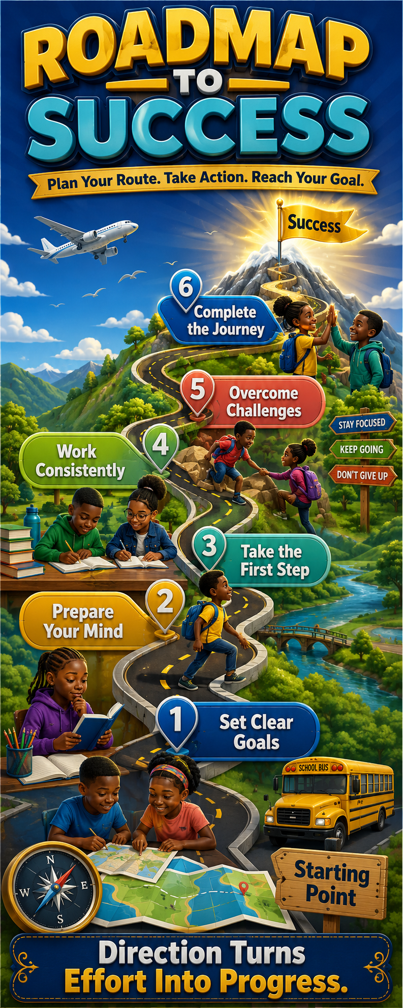 "Roadmap to success" -Door sticker on paper