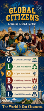 "Global Citizens" -Door sticker on paper