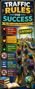 "Traffic Rules for success " -Door sticker on paper