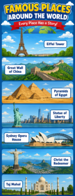 "Famous Places Around the world" - Door stciker