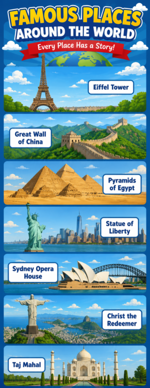 "Famous Places Around the world" - Door stciker