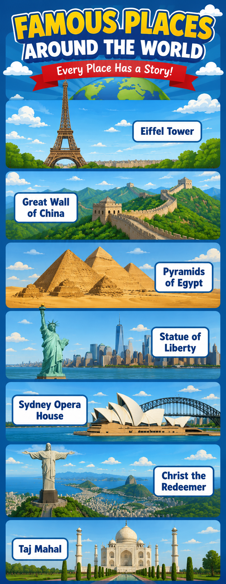 "Famous Places Around the world" - Door stciker