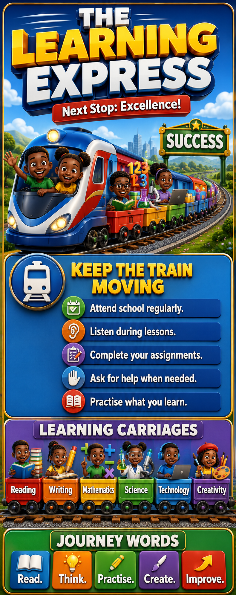 “The Learning Express” -Door sticker on paper